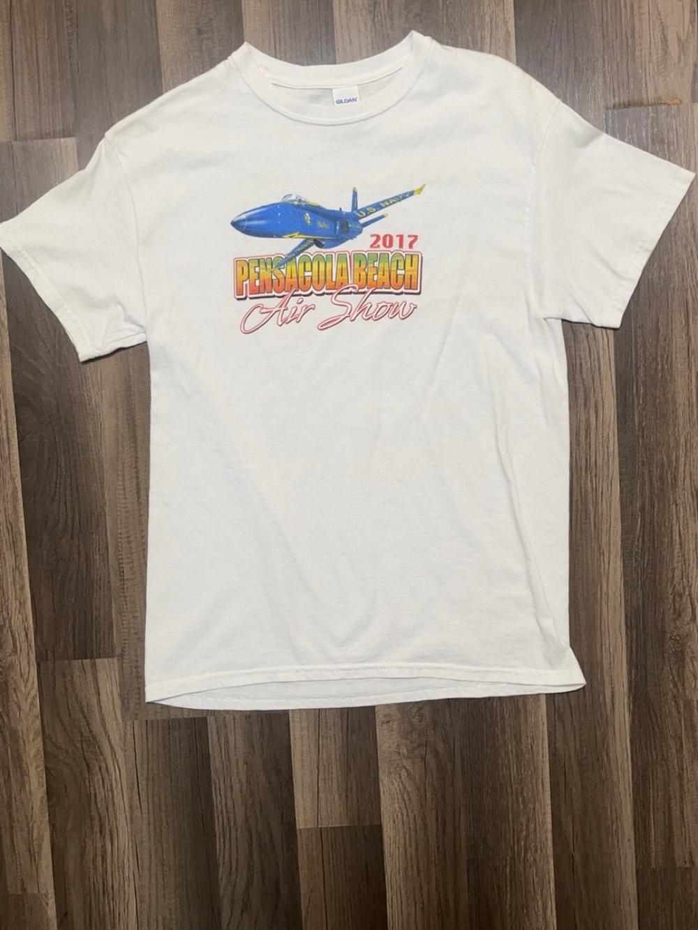 Pensacola Beach Air Show 2017 Blue Angels Mens White Medium Shirt